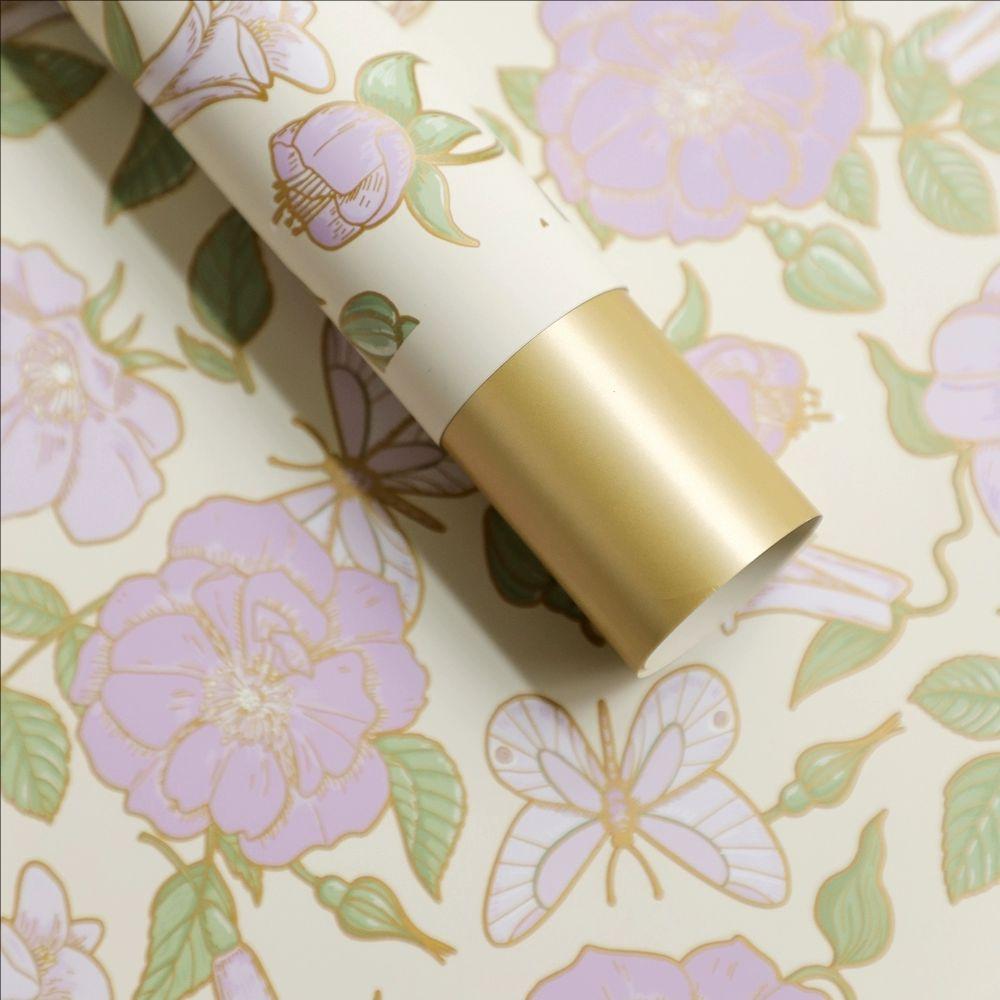 MYHC-76 Patrún Vintage Camellia Gold-Edged Páipéar Timfhilleadh Bláthanna Scannán Pearlescent