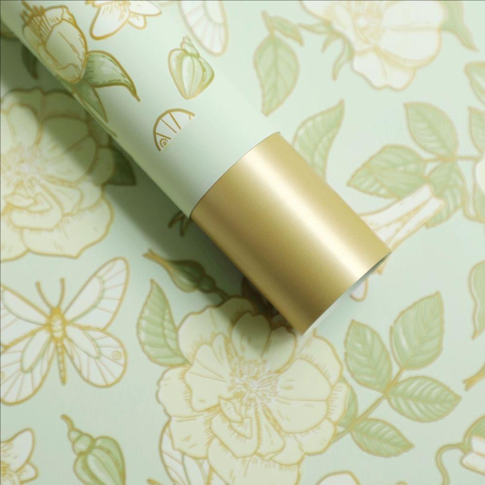 MYHC-76 Patrún Vintage Camellia Gold-Edged Páipéar Timfhilleadh Bláthanna Scannán Pearlescent
