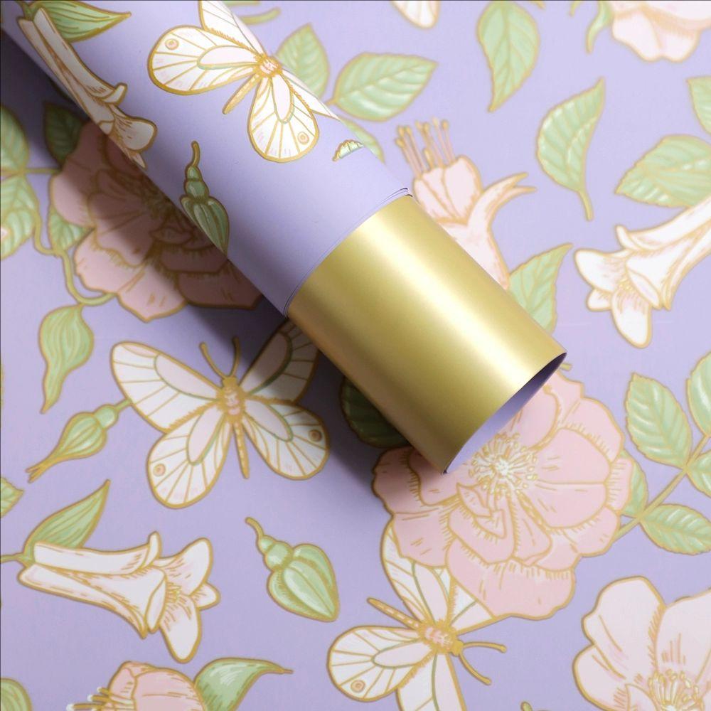 MYHC-76 Patrún Vintage Camellia Gold-Edged Páipéar Timfhilleadh Bláthanna Scannán Pearlescent