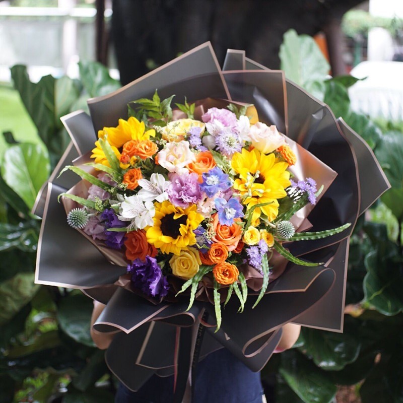 Páipéar beartán bláthanna Neamhlonrach ór-imeall