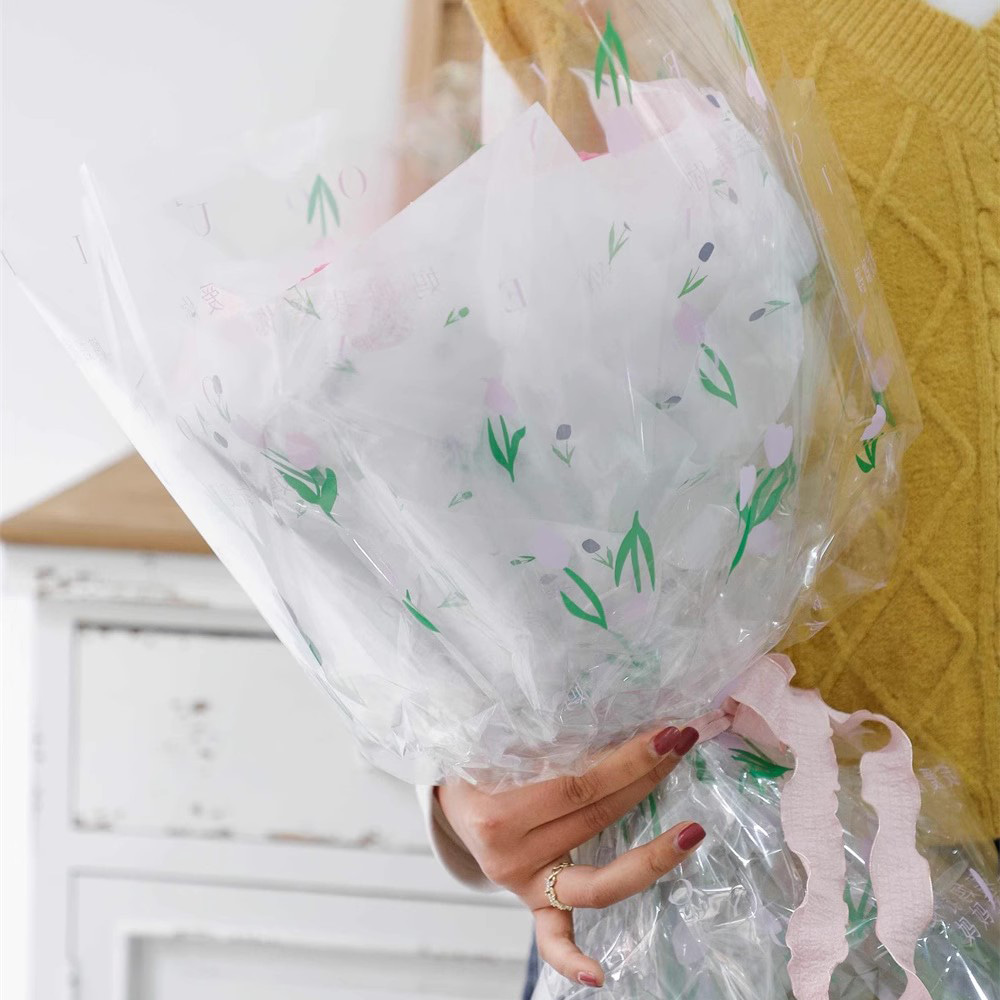 Bouquet páipéar beartán tiubh le focail ealaíne