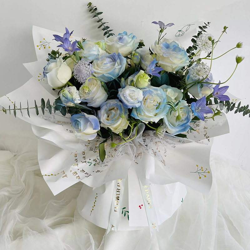 Scannán pacáistithe bouquet bláthanna plaisteach frith-cheo agus taise-cruthúnas