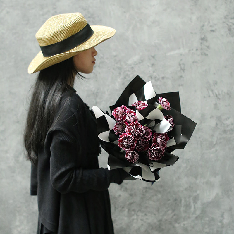 Páipéar beartán bouquet checkered dhá dhath