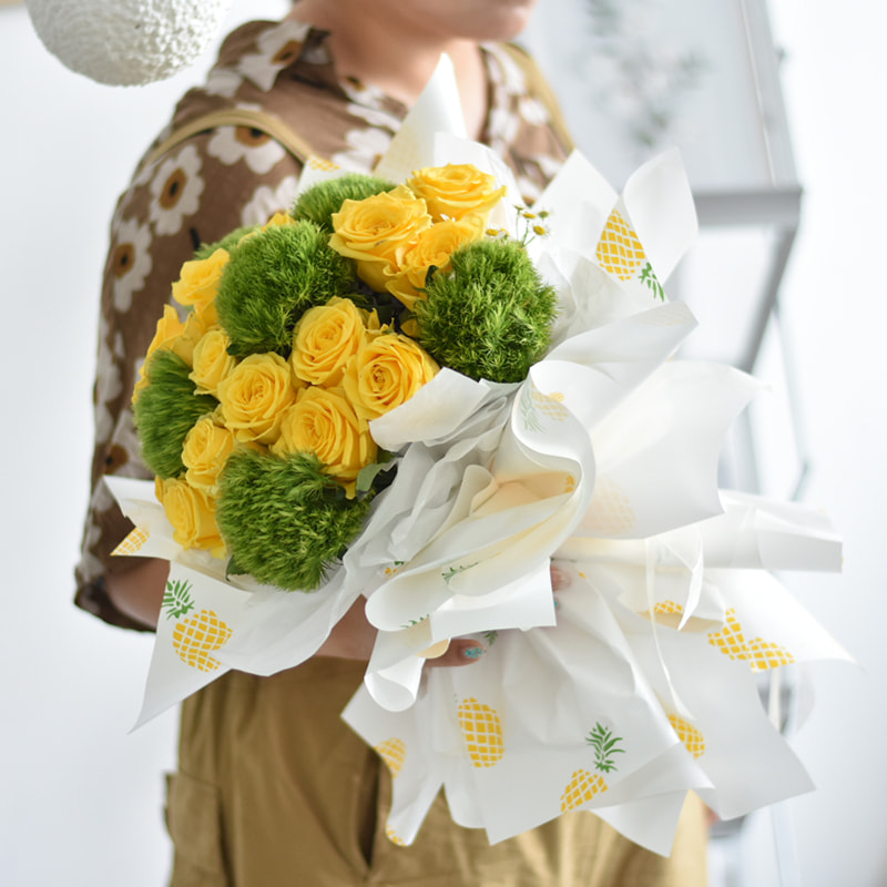 Páipéar beartán bouquet patrún torthaí simplí