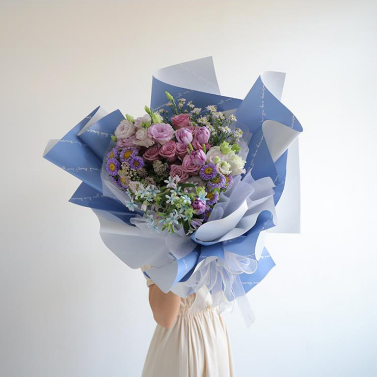 Páipéar Timfhilleadh Bouquet Rómánsúil Clóbhuailte