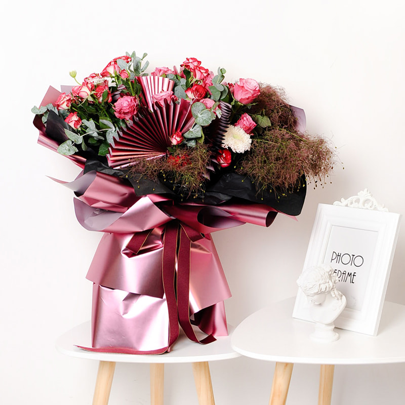 Páipéar Timfhilleadh Bouquet Scáth Solas Miotail Trom